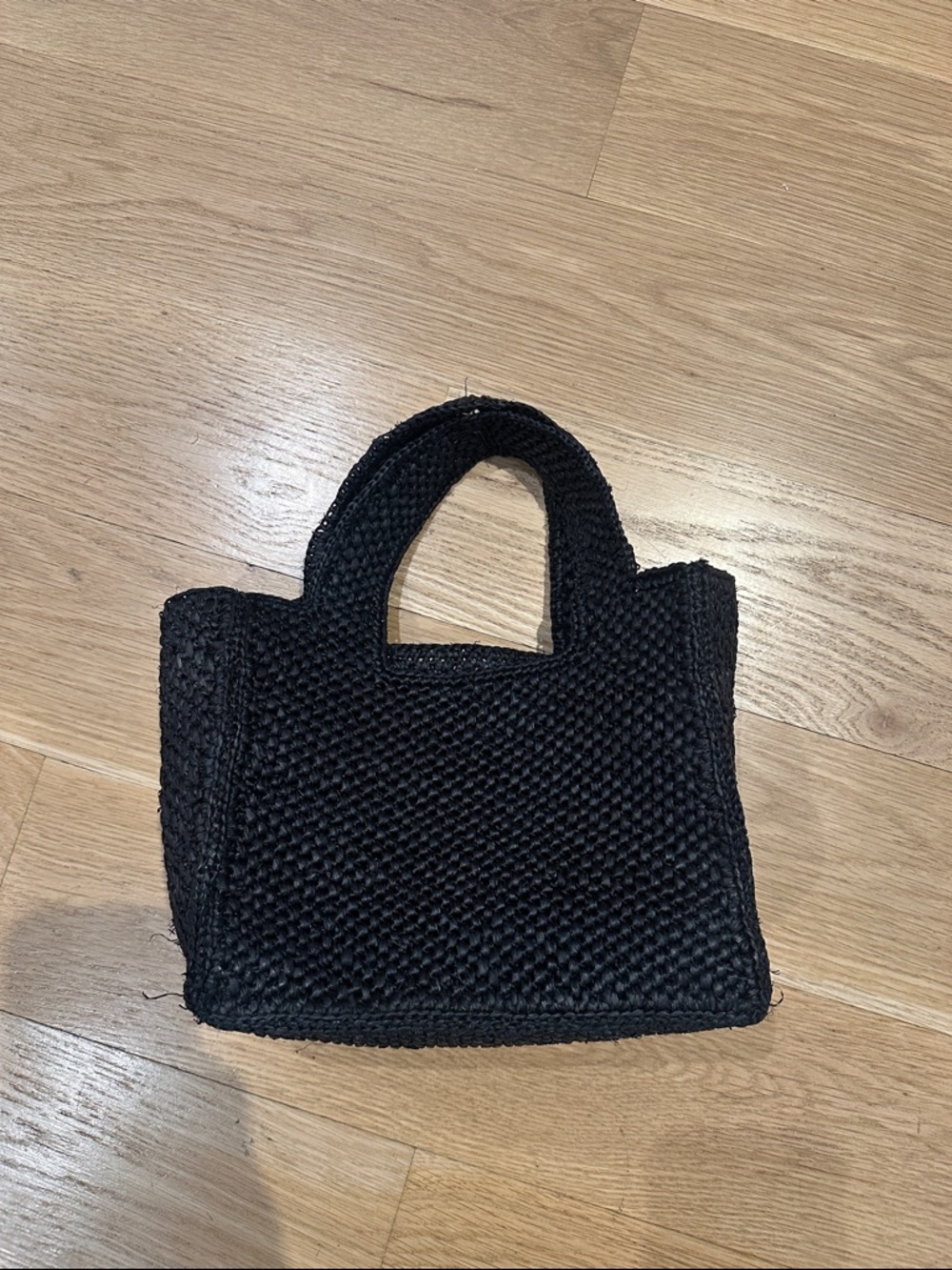 Hat Attack Black Woven Mini Tote Bag- so cute !